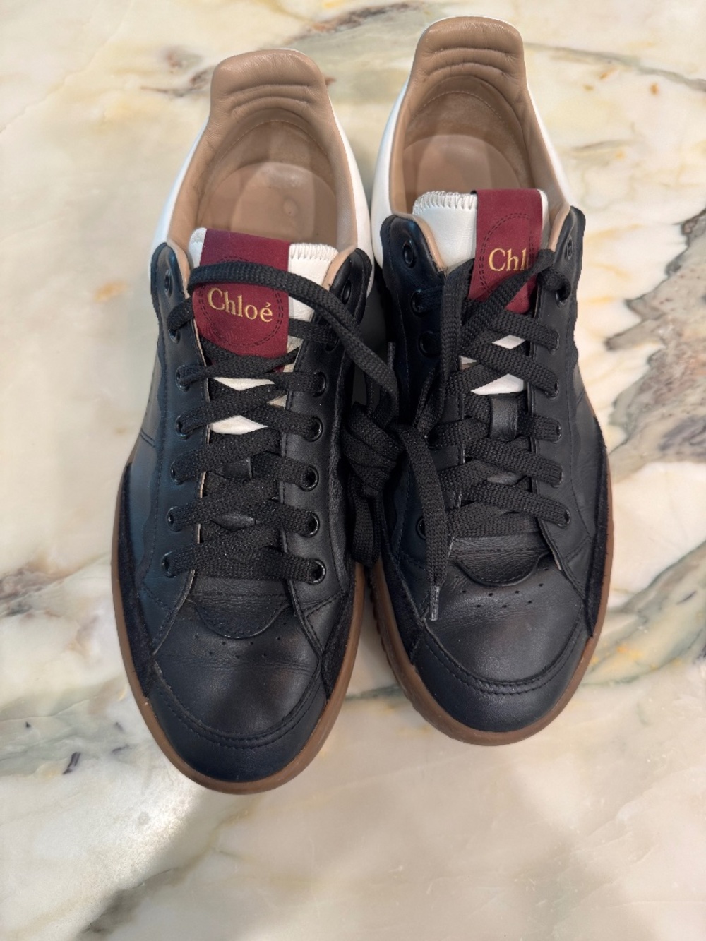 Chloe Black Leather Sneakers Size 39 (US 9)